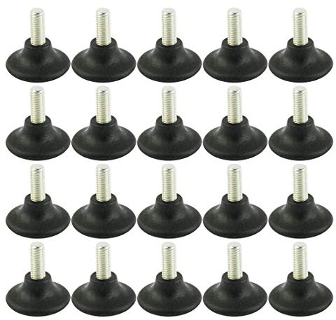 sourcing map 20 Stück Verstellbare Möbelfüße Verstellbar 38mm Basis | Nivellierungs Fuß Tisch, M8x17mm Gewinde