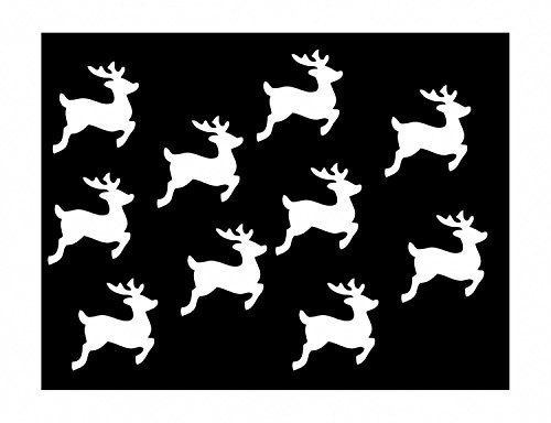 Miniblings 10x Bügelbilder Aufnäher 28mm Flock Hirsch Reh Rehe Patch Bügelbild I Kinder Bügelflicken Patches zum Aufbügeln - Flockfolie - Applikation Nähen, Farbe:weiß