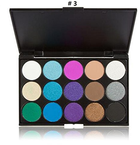 LyDia® 15 COLOURS EYESHADOW PALETTE Smokey Eye Effect Neutral Nude/White Highlight/Brown/Black/Chocolate/Purple/Blue/Green/Grey Silver #3 (15 colours eyeshadow #3)