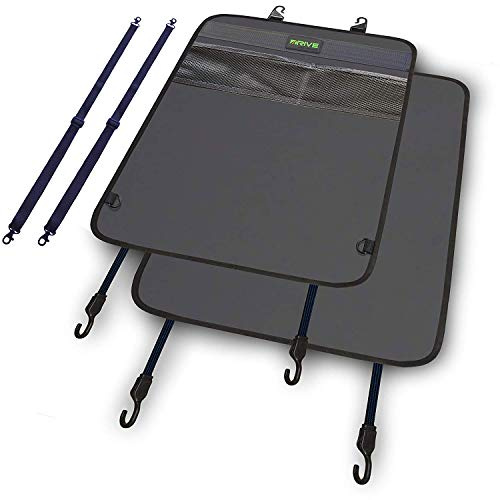 ﻿Drive Auto Products Kick Mats - Pack of 2, Heavy-Duty, Reversible Backseat Protector Mats, Grey