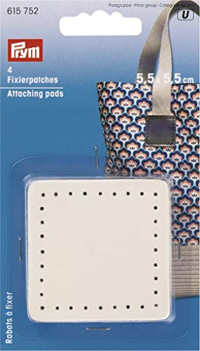 Prym Befestigung Pads für Tasche Griffe Mischgewebe, Polyester, Beige, 5,5 x 5,5 cm, 4-teilig