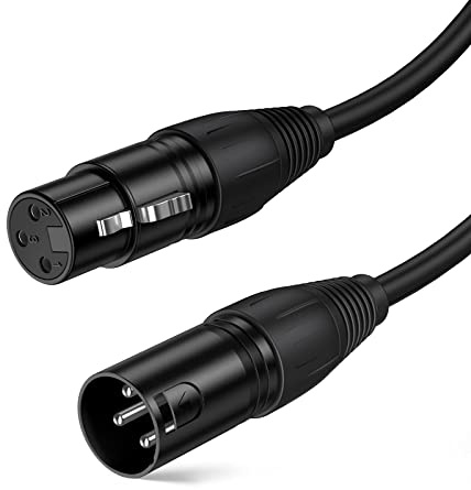 CableCreation XLR to XLR Cable 6FT, X LR Male to X LR Female Microphone Cable, Balanced 3 PIN Compatible with Shure SM Microphone, Behringer, Speaker Systems, Radio Station and More, Black