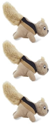 Outward Hound Squeakin' Squirrels - Plüsch-Eichhörnchen - Hundespielzeug - Ersatztiere - 3er-Pack