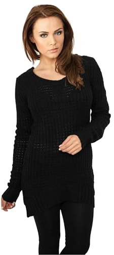Urban Classics Ladies Sweat Long Wideneck Femme Pull tricoté Noir XL