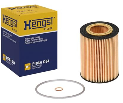 HENGST - Ölfilter E106H D34 - Öl-Filtereinsatz für KFZ | Hochwertiger Motorölfilter für KFZ mit Otto- oder Dieselmotor - Robuster Ölfilter mit hoher Schmutzaufnahmefähigkeit