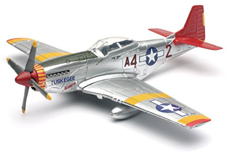 World War II Replica Fighter Air Planes ClassicAircraft P-51D Red Tails 1:48 by New Ray