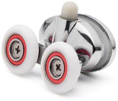 2 x Double Bottom Butterfly Shower Door Rollers/Wheels 23mm Diameter L077-2