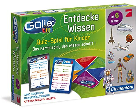 Clementoni Galileo Kids Wissens-Quiz für Kinder - Lehrreiches Kartenspiel mit Frage-Antwort-Spiel ab 6 Jahren - Allgemeinwissen & Spaß für die ganze Familie 69808