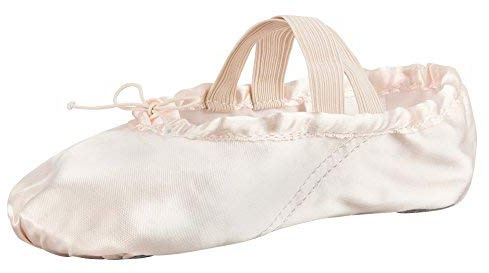 tanzmuster Ballettschuhe Damen - Sammy - Satin - Geteilte Ledersohle - Ballettschläppchen für Erwachsene - rosa, 40