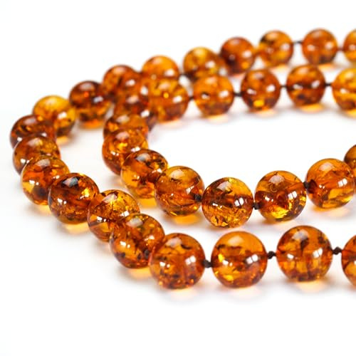 MyBernstein Bernstein Kette aus Bernsteinkugeln 50cm (Bernsteinschmuck 60022A)