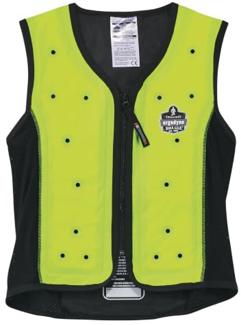 Ergodyne Chill-Its 6685 Evaporative Cooling Vest, Wearer Stays Cool and Dry, Breathable Comfort, Zipper Closure, X-Large