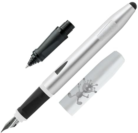 ONLINE Schreiblern-Füller Switch Starter White im Set, mit stabiler Iridium-Feder A (Anfänger),Tintenpatronen-Rollerball Griffstück und Stylus Tip
