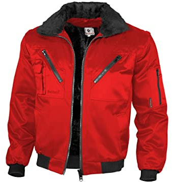 Qualitex - Veste Pilote 4 en 1 - Col et Manches séparable - Plusieurs Couleurs - Rouge, XXL