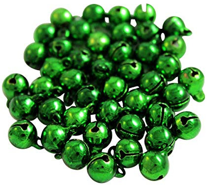 Kleenes Traumhandel Glöckchen - Kupferglocken - hochwertige Schellen - robuste Glöckchen zum Basteln und Dekorieren - Glocken mit Ösen - 11x7 mm (Grün)