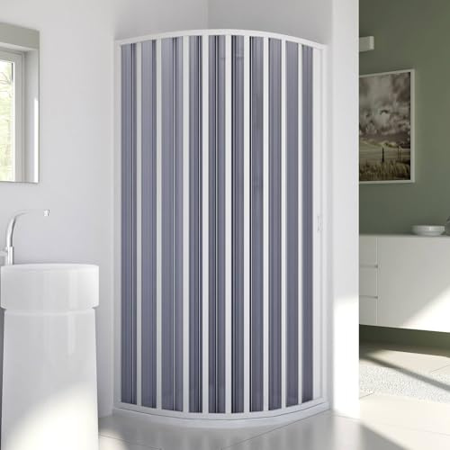 Forte Rund-Duschkabine in PVC 90x70 cm Radius 55 H185 mod. Sharp Seitlich