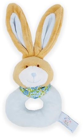 Kleine Blau Häschenrassel Plüsch-Rassel Hase für Baby Junge