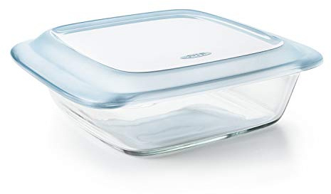 OXO Good Grips - Pirofila in vetro con coperchio, 2 Qt, 2 pezzi