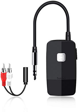 Golvery Upgraded Bluetooth 5.4 Receiver for Speaker, Wireless Audio Adapter for Home Audio Car Stereo with 3.5mm RCA Jack, 20 Hours Playtime, Dual Connection to 2 Phones, Easy Control ON/Off Slider
