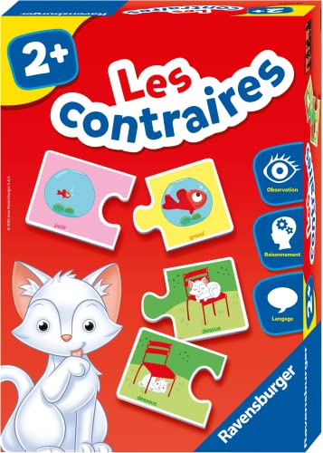 Ravensburger - Jeu Educatif - Les contraires - Observation, Manipulation, langage - Jeu d'association - Puzzle Enfant Premier Age - A partir de 2 Ans - 24029