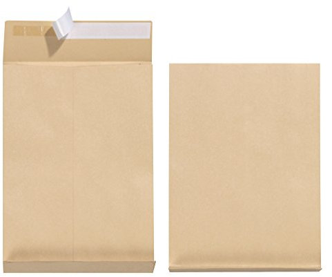 Herlitz Faltentasche C4 130 g Haftklebend, Falte 4 cm, 5-er Packung, braun