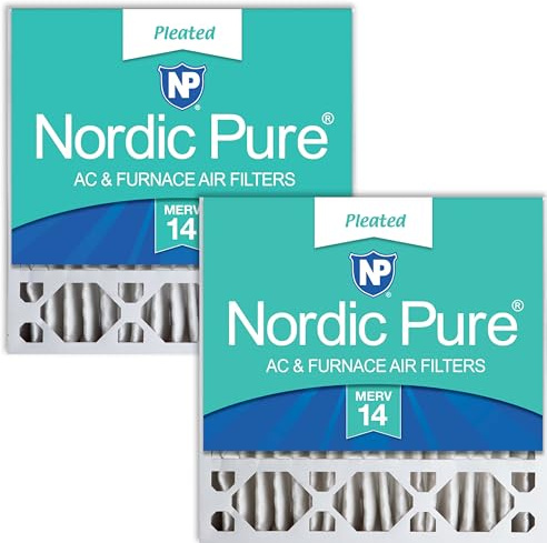 Nordic Pure 20x20x5 (Actual Size: 19 5/8 x 19 7/8 x 4 3/8) Honeywell/Lennox Replacement MERV 14 Air Filters 2 Pack