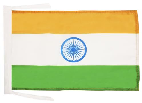 AZ FLAG Bandiera India 45x30 cm - Bandierina Indiana 30 x 45 cm Cordicelle