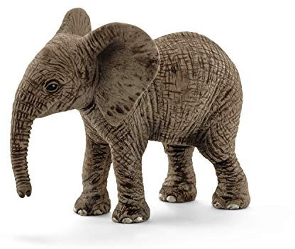 Schleich-14763 Figura de Cría de Elefante Africano, Colección Wild Life, Color Gris, 6.8 cm (14763)