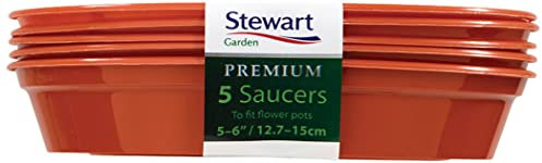 Stewart 4842014 13 - 15 cm Flower Pot Saucer - Orange/Terracotta (Pack of 5)