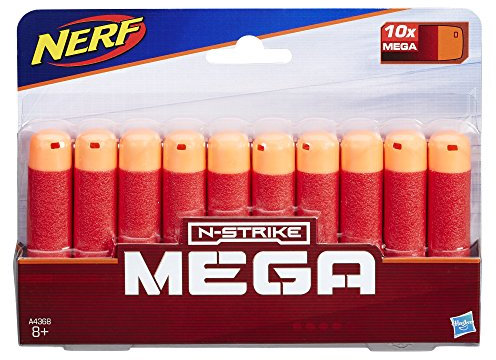 NERF Hasbro A4368EU4 - Mega 10er Dart Nachfüllpack, Spielzeugblasterzubehör