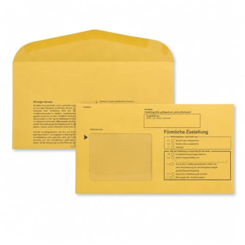 100 x Innere Postzustellungshüllen Postzustellungs-Hüllen Förmliche Zustellung Postzustellungsumschläge 7490110