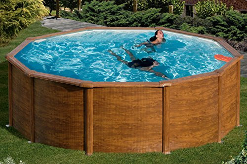 MyPool Rundbecken-Poolset Feeling Ø 300 x 120 cm in Holzoptik mit Sandfilteranlage