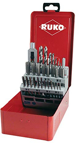 RUKO 245003 - Juego machos de roscar + brocas - 29 piezas