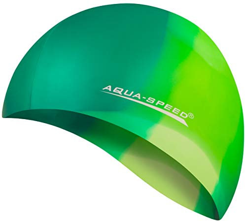 Aqua Speed Badekappe Herren | Silikon | Bademütze | Badehaube | Mehrfarbig + Aufbewahrungstasche Bunt / 63