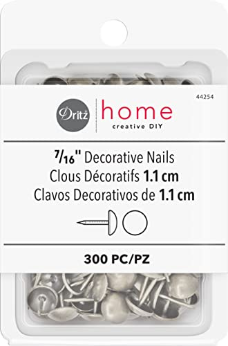 Dritz Home dekor-naglar gåsblomma slät, dekorativa naglar 300-delad borstad nickel