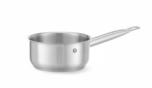HENDI Cazo/Cacerola de Cocina sin Tapa, Fondo de Inducción Encapsulado, Apto para Todas las Fuentes de Calor y Lavavajillas, Mango Frío de 180mm, 1,4L, Ø160xH75mm, Acero Inoxidable