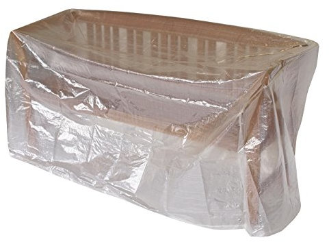 DEGAMO Abdeckhaube Schutzhülle für Gartenbank 2-sitzer 134cm, PE transparent