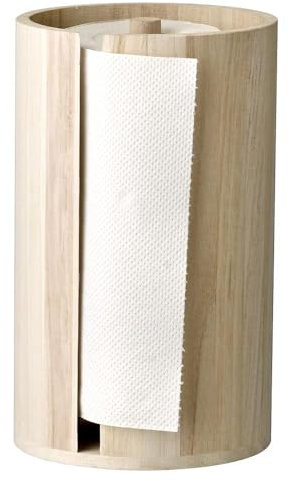 Bloomingville Küchenrollenständer Paulowina, Natur, Dekoobjekt, Maße D14,5xH25,5 cm, Kuchenrollenhalter, 508050, Braun