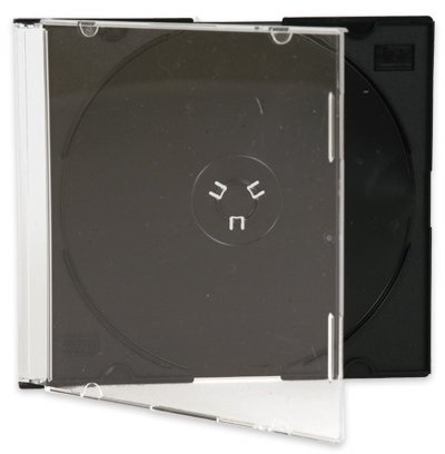 CD/DVD Slimline Jewel 5,2 mm fodral för 1 skiva med svart bricka (paket med 25) Dragon Trading®