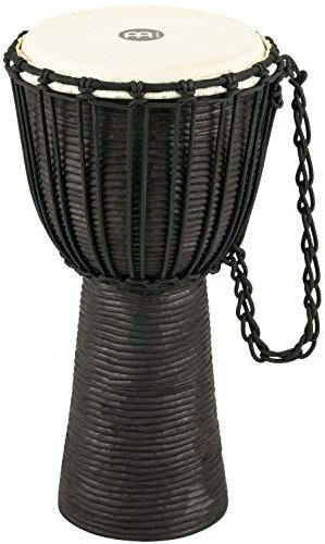 Meinl Percussion Rope River Djembe - Mittelgroße Handtrommel - Mit Ziegenfell - Durchmesser 10 Zoll - Mahagoni, Schwarz (HDJ3-M)
