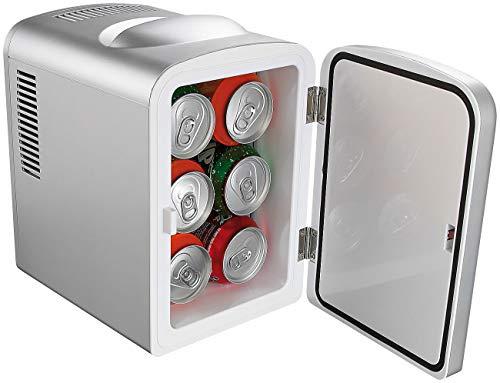 Rosenstein & Söhne Mini Kühlschrank Auto: Mobiler Mini-Kühlschrank mit Wärmefunktion, 4 Liter, 12 & 230 V (Getränkekühlschrank, Kuehlschrank, Zigarettenanzünder)