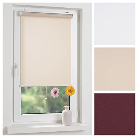 Liedeco Mittelzugrollo, Softrollo Tageslicht | Klemmträger, Montage ohne Bohren B 60 x H 130 | caffee Latte, beige