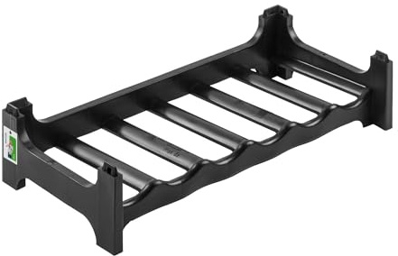 keeeper Flaschenregal für bis zu 6 Flaschen, Stapelbar, Stabiler Kunststoff (PP), 60 x 28 x 14 cm, Schwarz