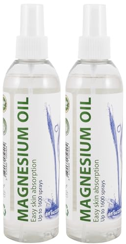 2X Magnesium Oil Spray | Pharmaceutical Grade | High Potent 27.5% Concentration | 2X 8 fl oz / 2X 237 ml, Two Pack/Two Bottles/Two Count | Heiltropfen®