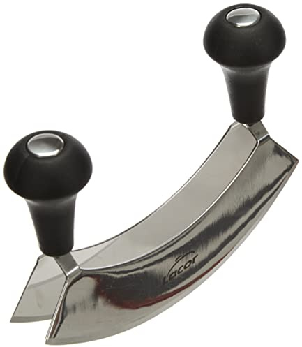 LACOR 60365 Manual doppelschneidig-Wiegemesser, INOX | Aus lebensmittelechtem Edelstahl gefertigt; hohe Korrosionsbeständigkeit und Haltbarkeit im täglichen Gebrauch