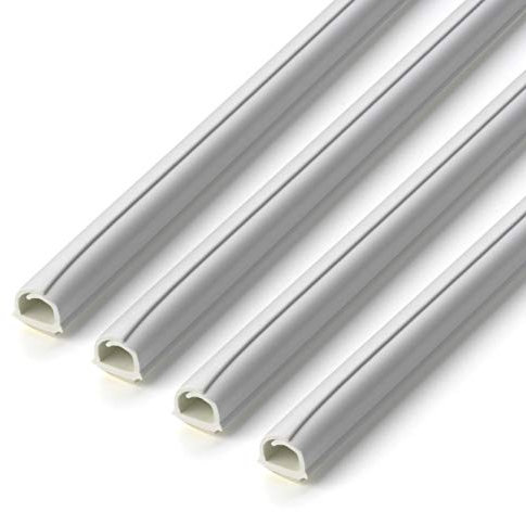 Inofix cablefix Selbstklebender Flexibler Kabelkanal 8 x 7 mm, 1m lang; 4er Set (weiß)