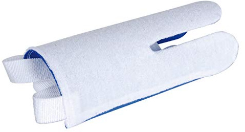 Alberts 140649 Strumpf-Anziehhilfe | Außenseite: Frottee, weiß, Innenseite: Nylon, blau