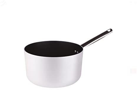 Pentole Agnelli ALSA105S18 Casseruola Alta con Manico, Alluminio, Argento, 18 cm