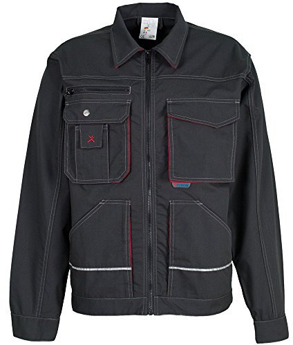 Planam 2810 Basalt taillierte Jacke - Farbe: Anthrazit/Rot - Größe: 58