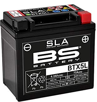 BS Battery 300670 BTX5L BTZ6S AGM SLA Motorrad Batterien, Schwarz