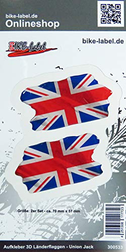 BIKE-label Aufkleber 3D Länder-Flaggen Union Jack England 70 x 37mm 300533
